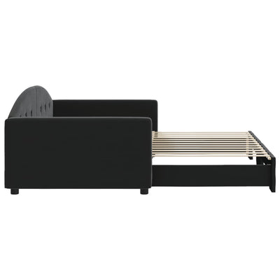 daybed med udtræk 100x200 cm velour sort