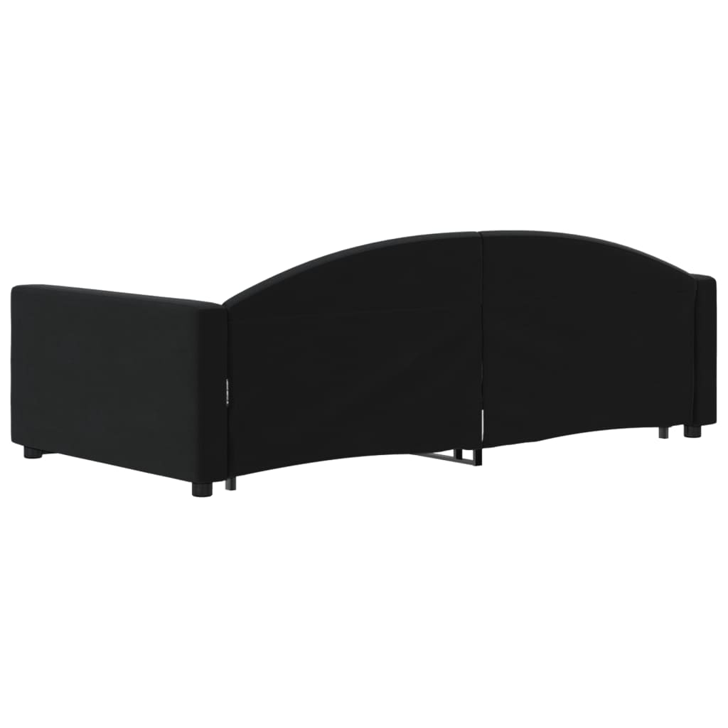daybed med udtræk 100x200 cm velour sort