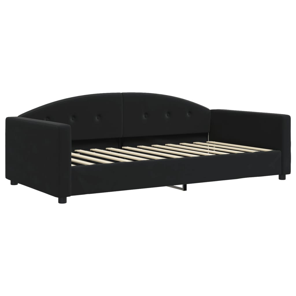 daybed med udtræk 100x200 cm velour sort