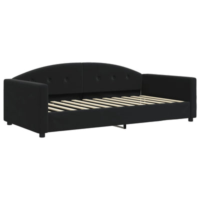 daybed med udtræk 100x200 cm velour sort