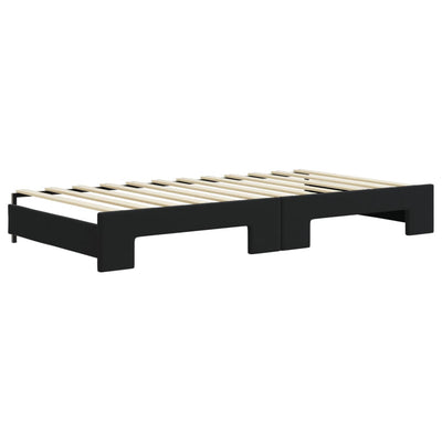 daybed med udtræk 100x200 cm velour sort