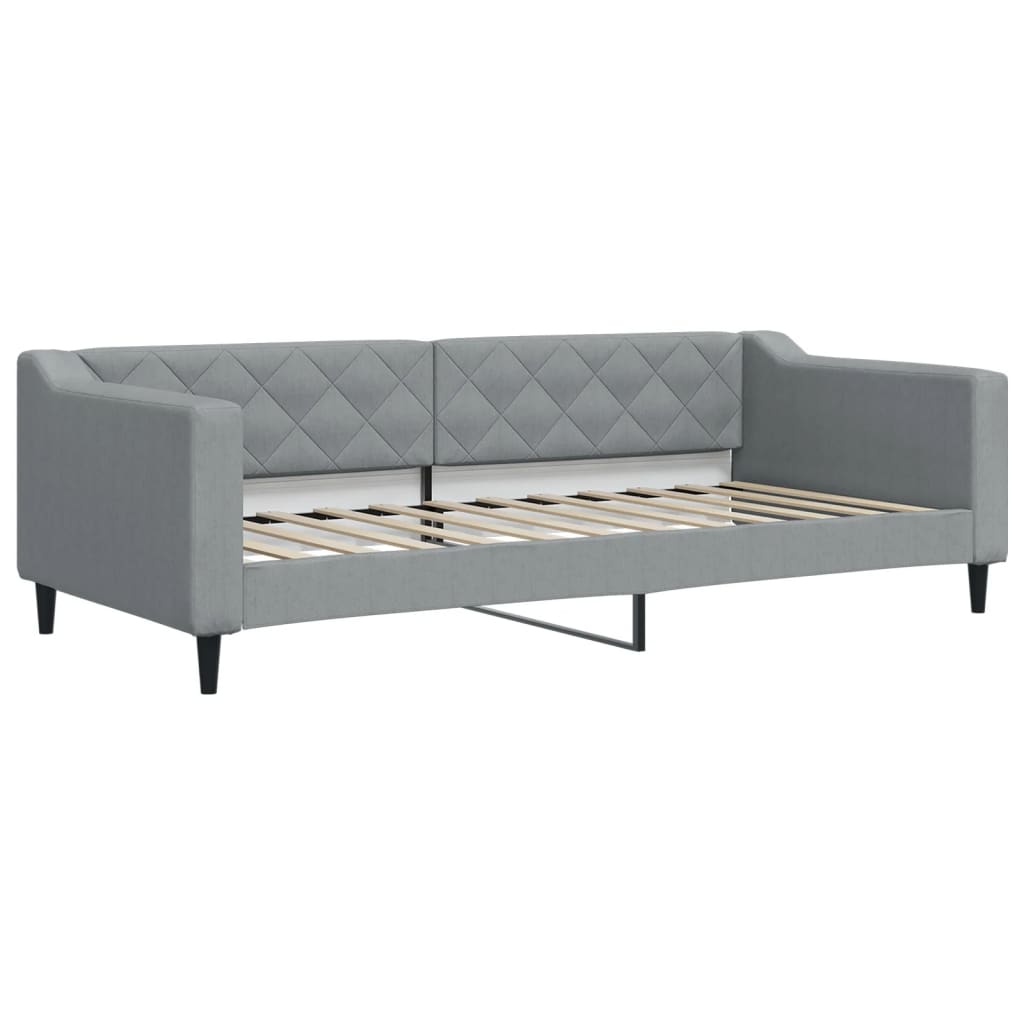daybed med madras 90x200 cm stof lysegrå