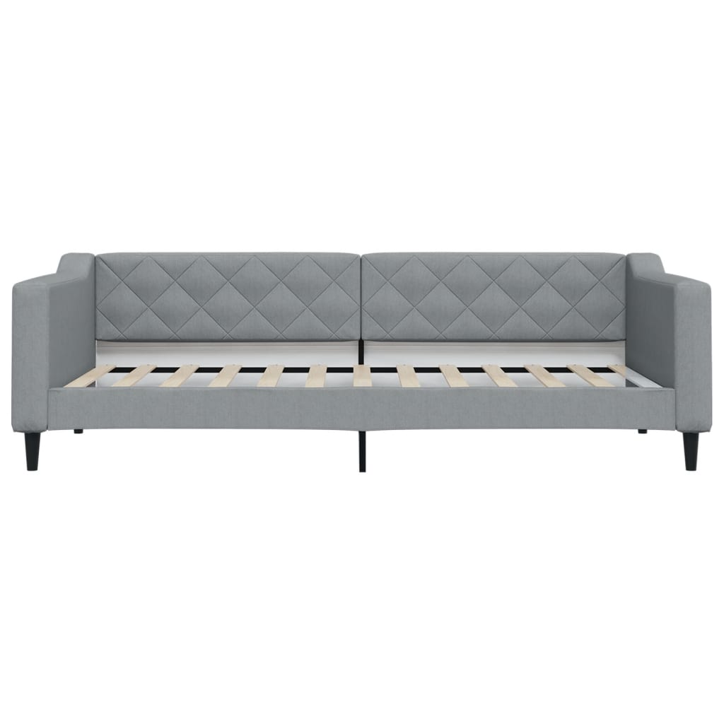 daybed med madras 90x200 cm stof lysegrå