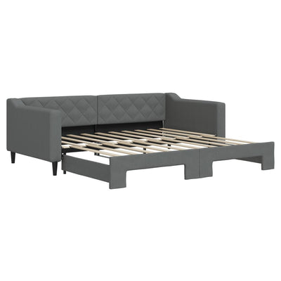 daybed med udtræk 90x190 cm stof mørkegrå