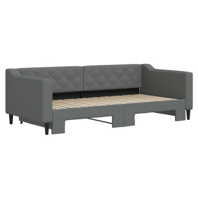 daybed med udtræk 90x190 cm stof mørkegrå
