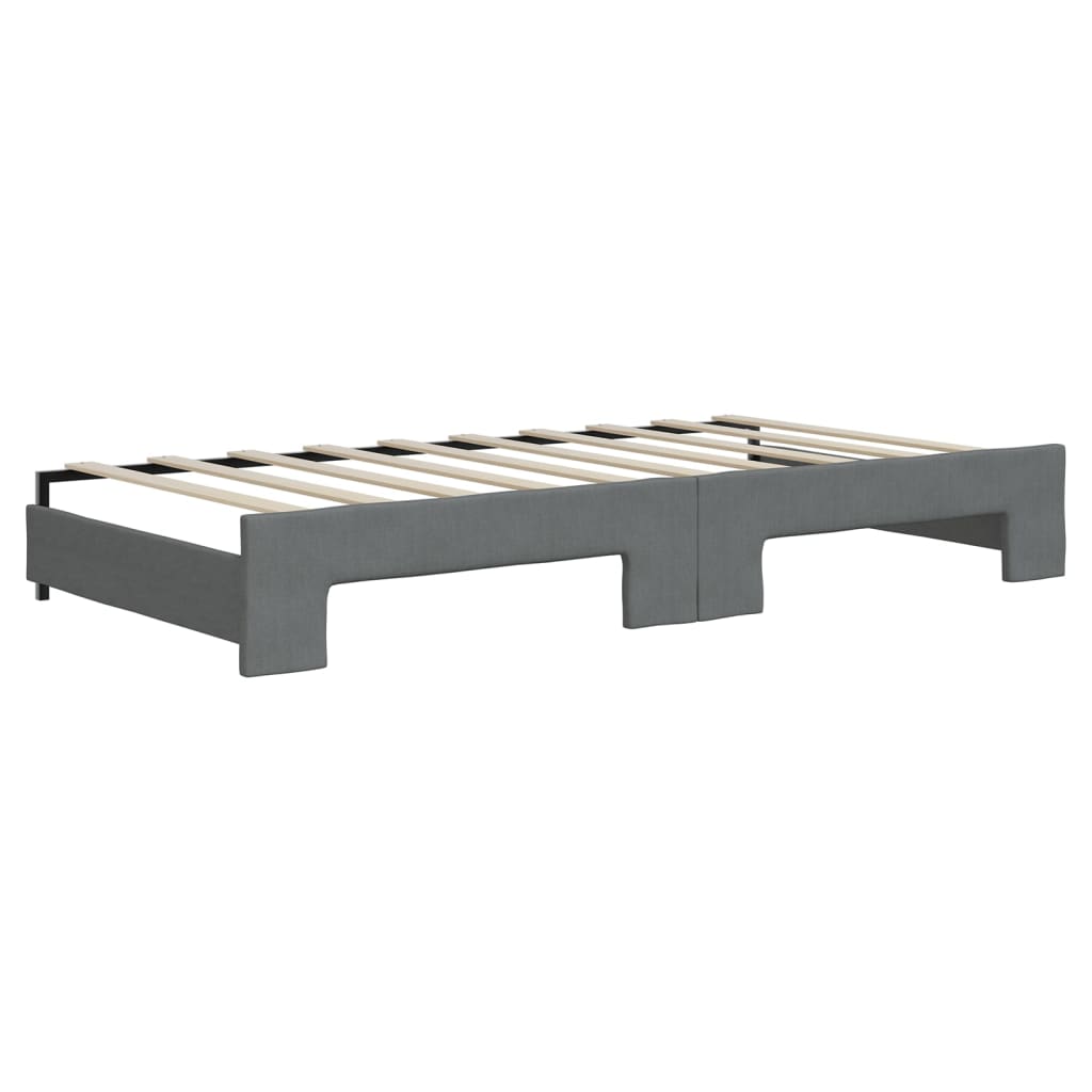 daybed med udtræk 90x190 cm stof mørkegrå