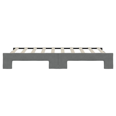 daybed med udtræk 90x190 cm stof mørkegrå