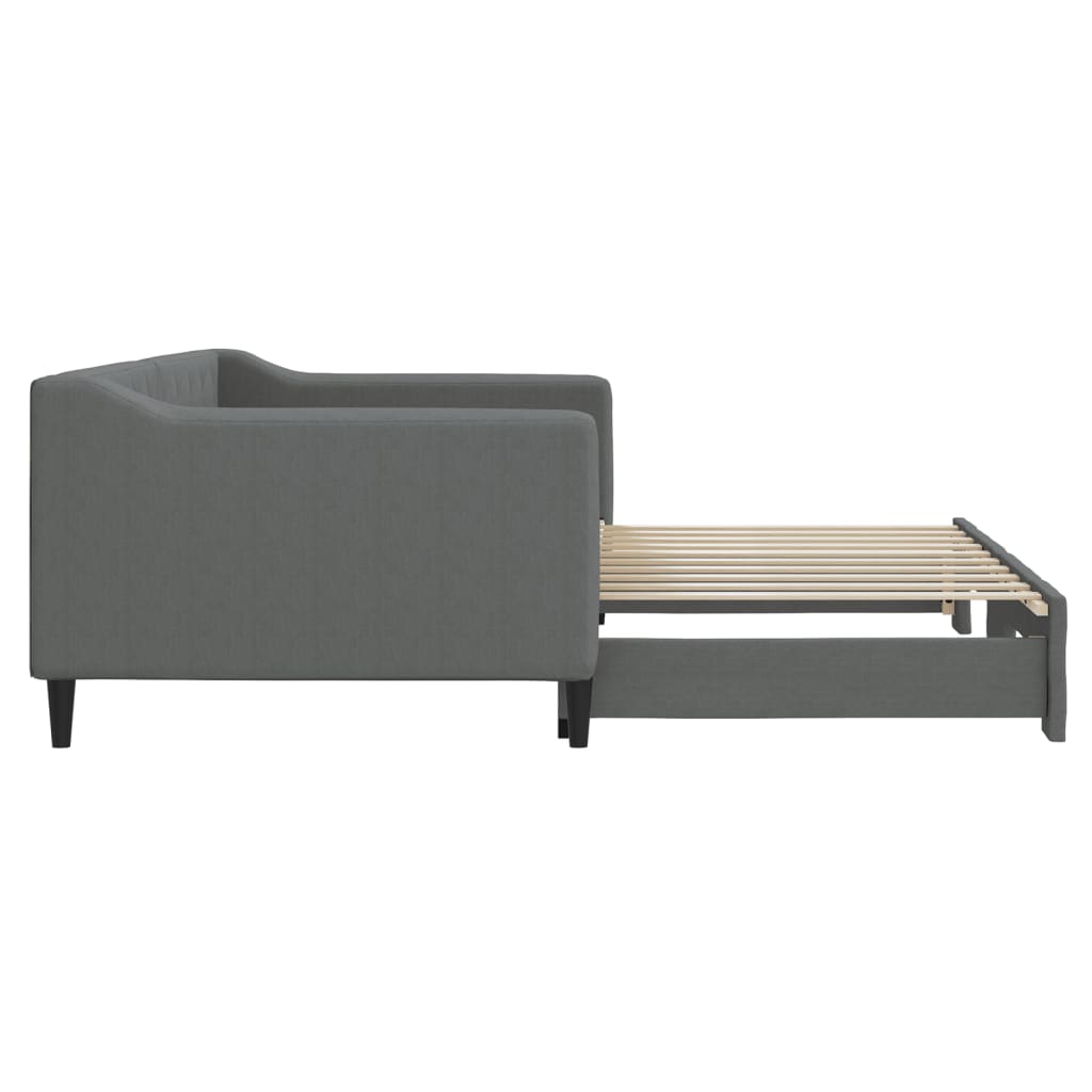 daybed med udtræk 90x190 cm stof mørkegrå