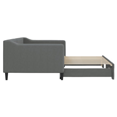 daybed med udtræk 90x190 cm stof mørkegrå