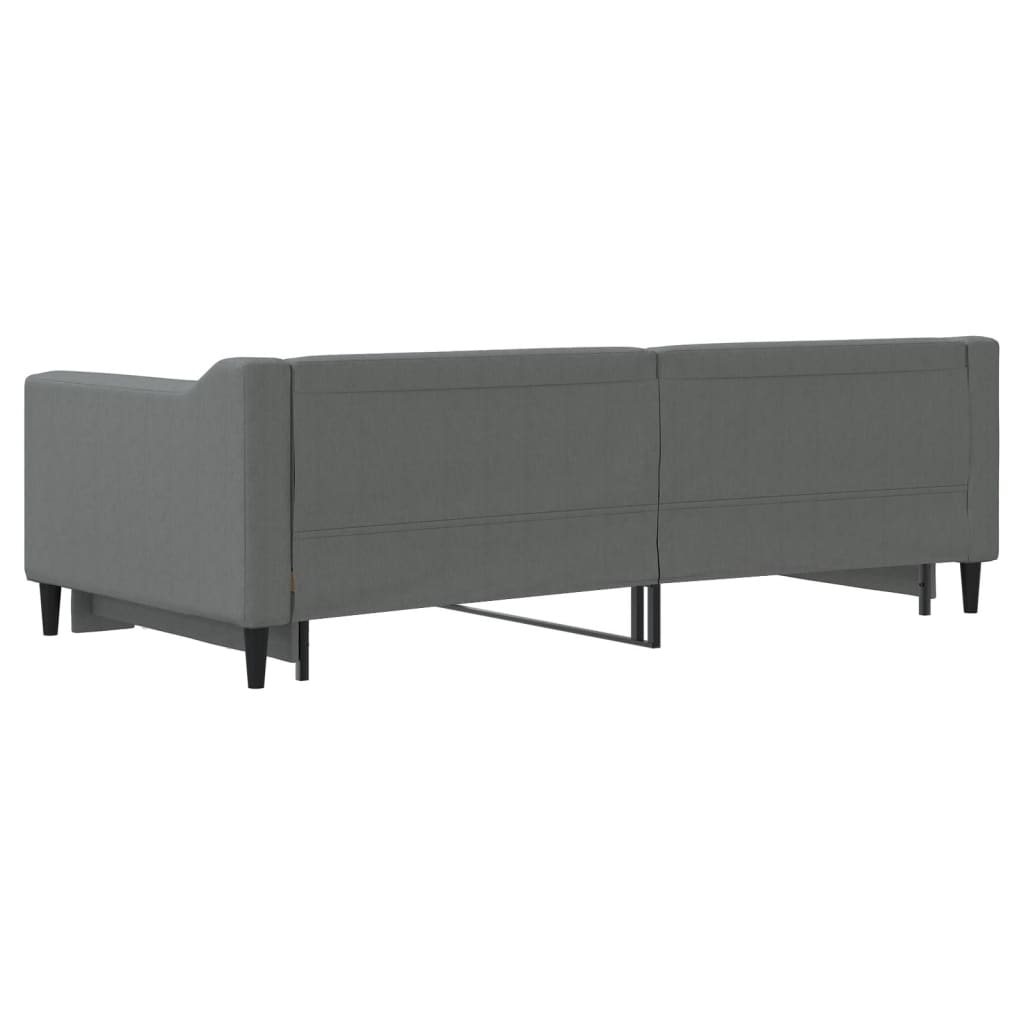 daybed med udtræk 90x190 cm stof mørkegrå