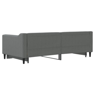daybed med udtræk 90x190 cm stof mørkegrå