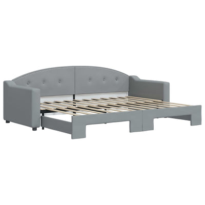 daybed med udtræk 80x200 cm stof lysegrå
