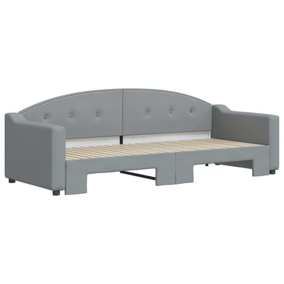 daybed med udtræk 80x200 cm stof lysegrå