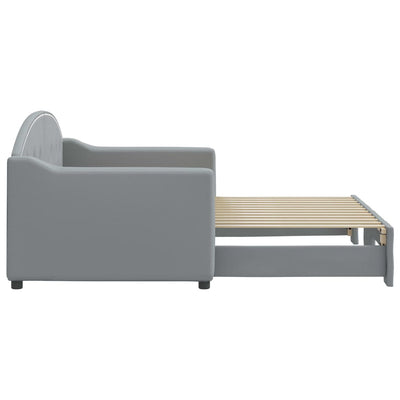 daybed med udtræk 80x200 cm stof lysegrå