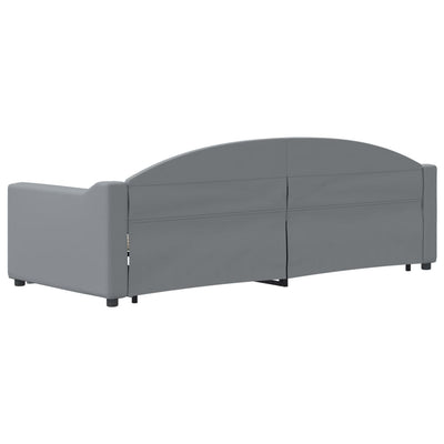 daybed med udtræk 80x200 cm stof lysegrå