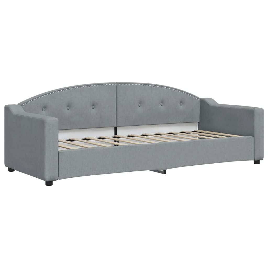 daybed med udtræk 80x200 cm stof lysegrå