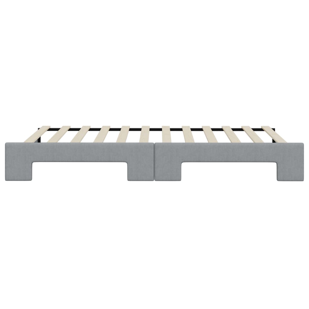 daybed med udtræk 80x200 cm stof lysegrå
