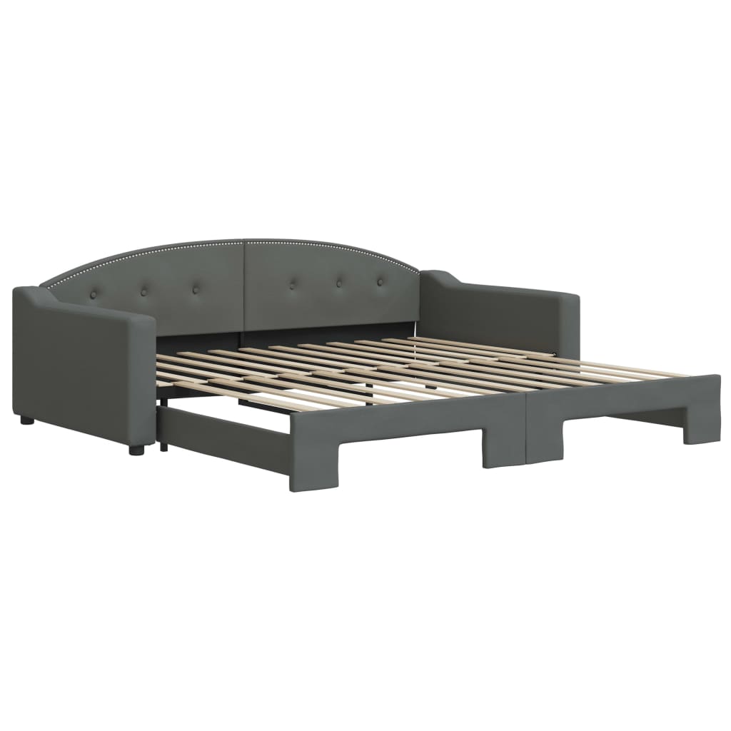 daybed med udtræk 100x200 cm stof mørkegrå