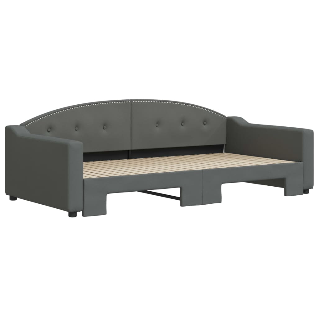 daybed med udtræk 100x200 cm stof mørkegrå