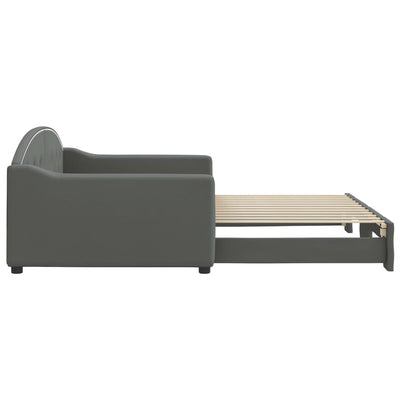 daybed med udtræk 100x200 cm stof mørkegrå
