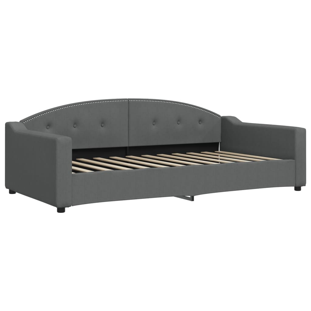 daybed med udtræk 100x200 cm stof mørkegrå