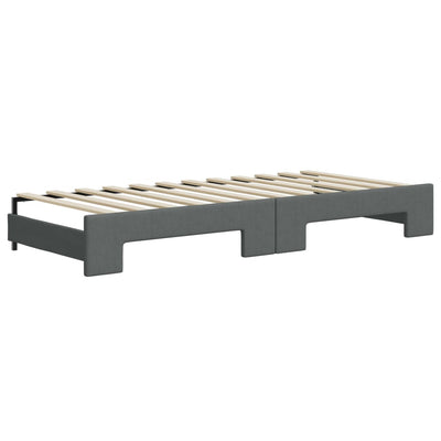 daybed med udtræk 100x200 cm stof mørkegrå
