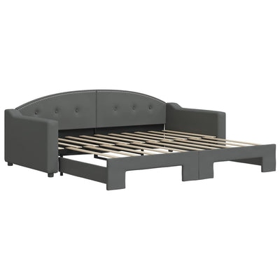 daybed med udtræk 90x190 cm stof mørkegrå