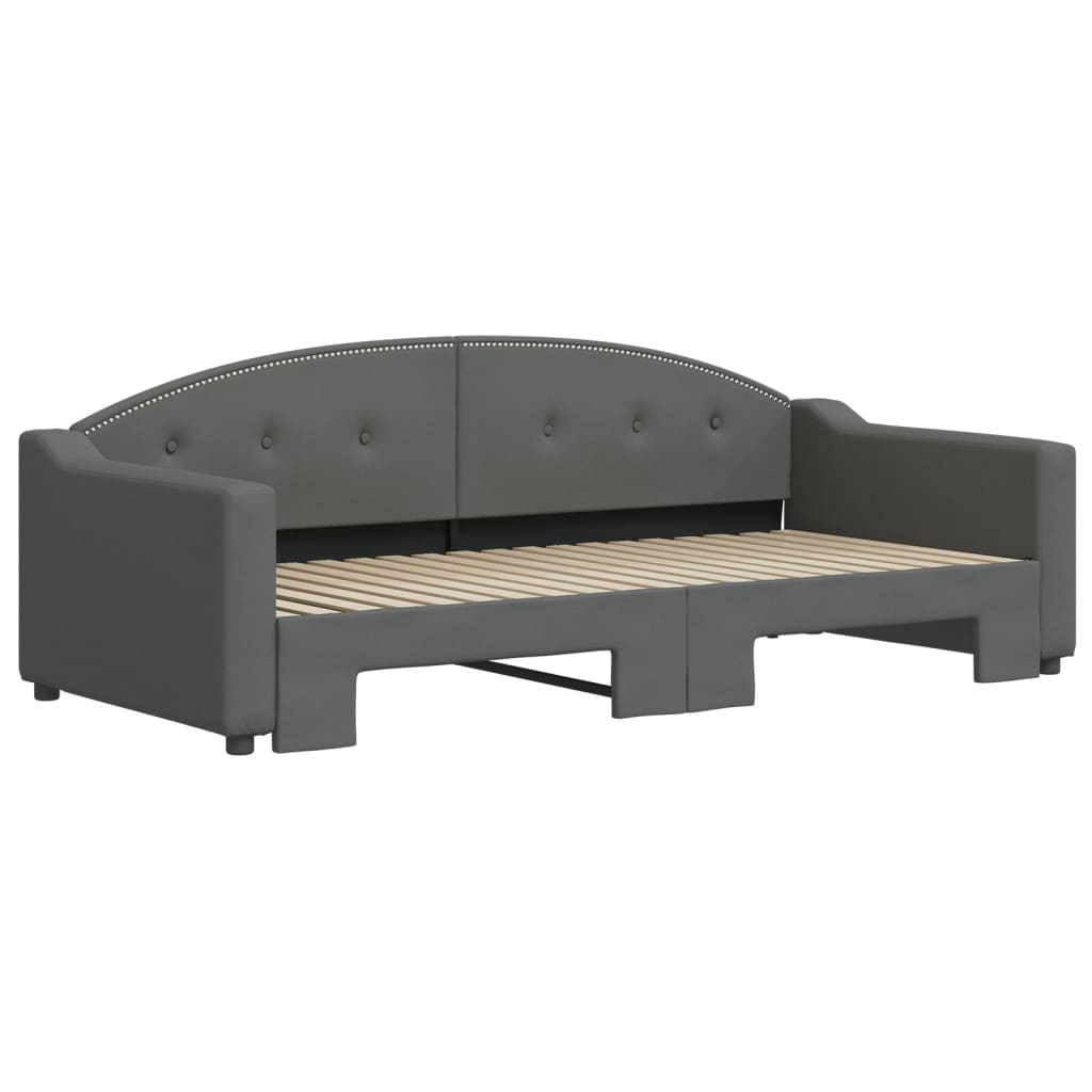 daybed med udtræk 90x190 cm stof mørkegrå