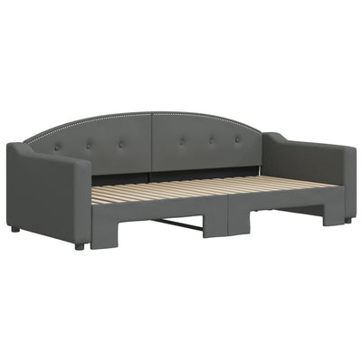 daybed med udtræk 90x190 cm stof mørkegrå