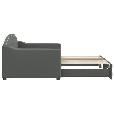 daybed med udtræk 90x190 cm stof mørkegrå