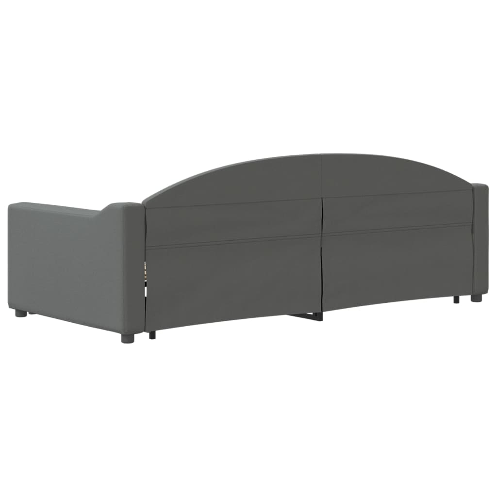 daybed med udtræk 90x190 cm stof mørkegrå