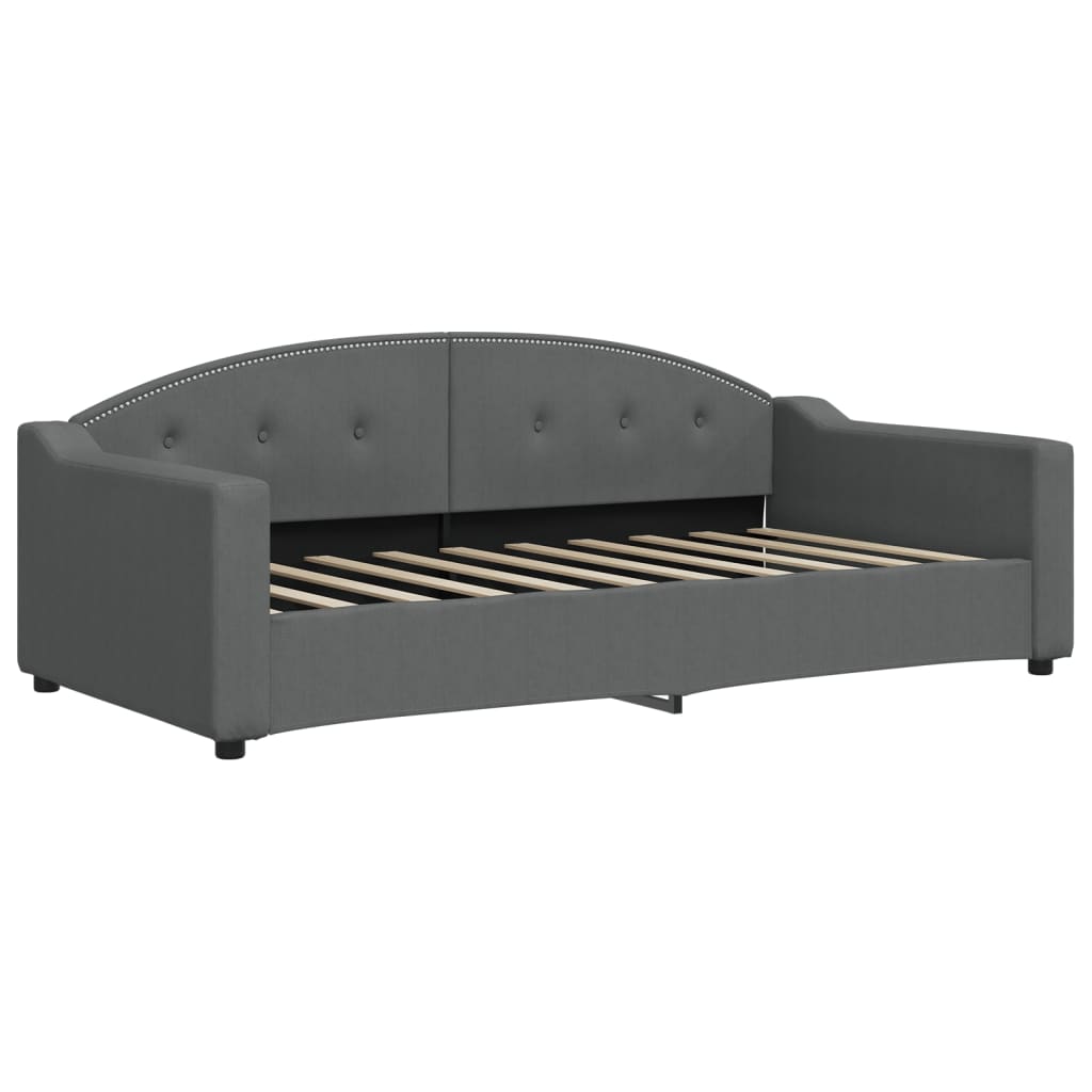 daybed med udtræk 90x190 cm stof mørkegrå
