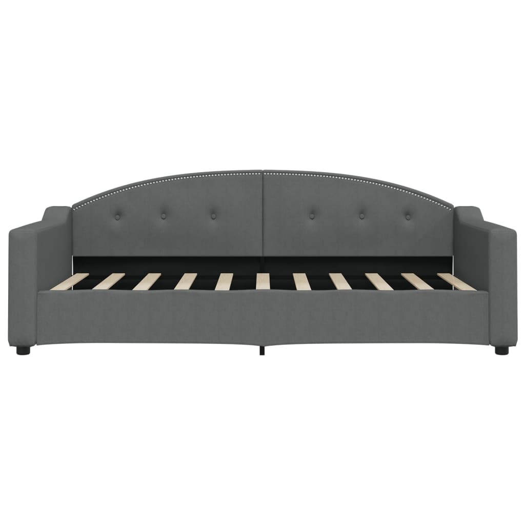 daybed med udtræk 90x190 cm stof mørkegrå