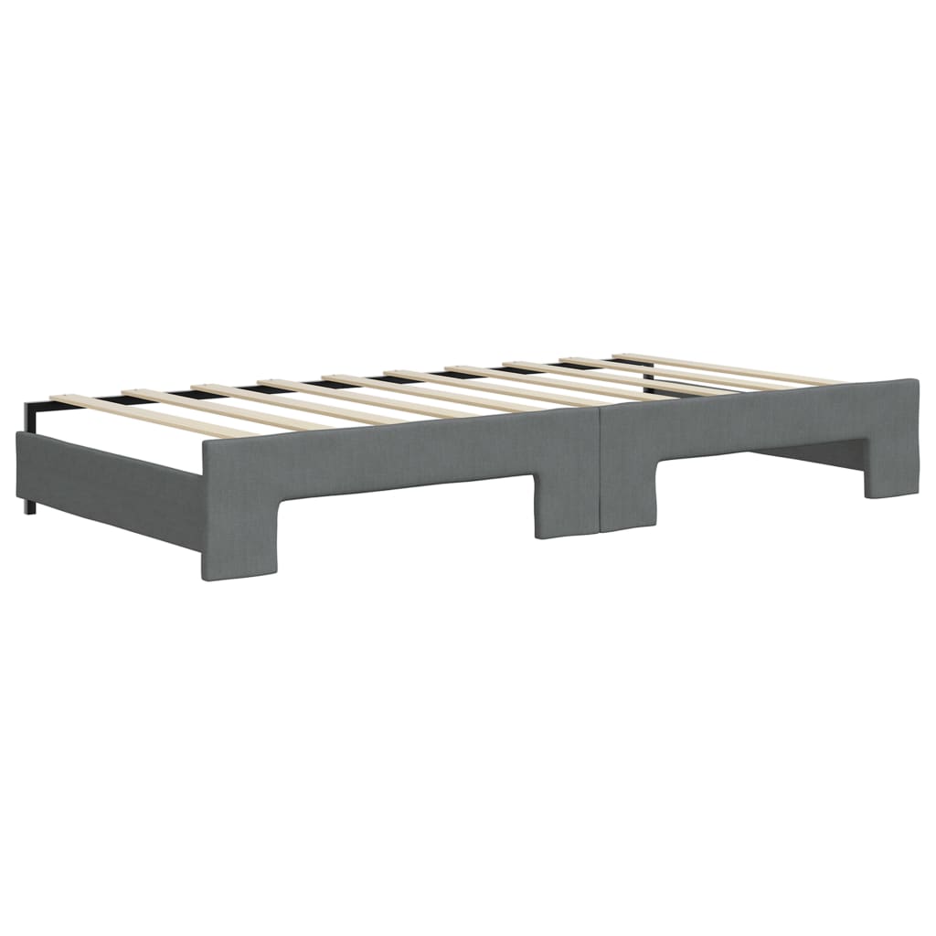 daybed med udtræk 90x190 cm stof mørkegrå