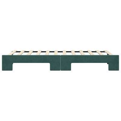 daybed med udtræk 80x200 cm velour mørkegrøn