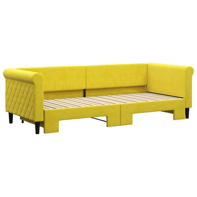 daybed med udtræk 80x200 cm velour gul