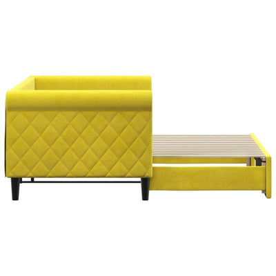 daybed med udtræk 80x200 cm velour gul