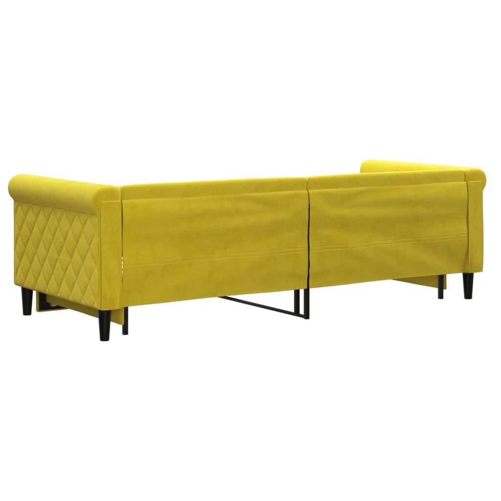 daybed med udtræk 80x200 cm velour gul