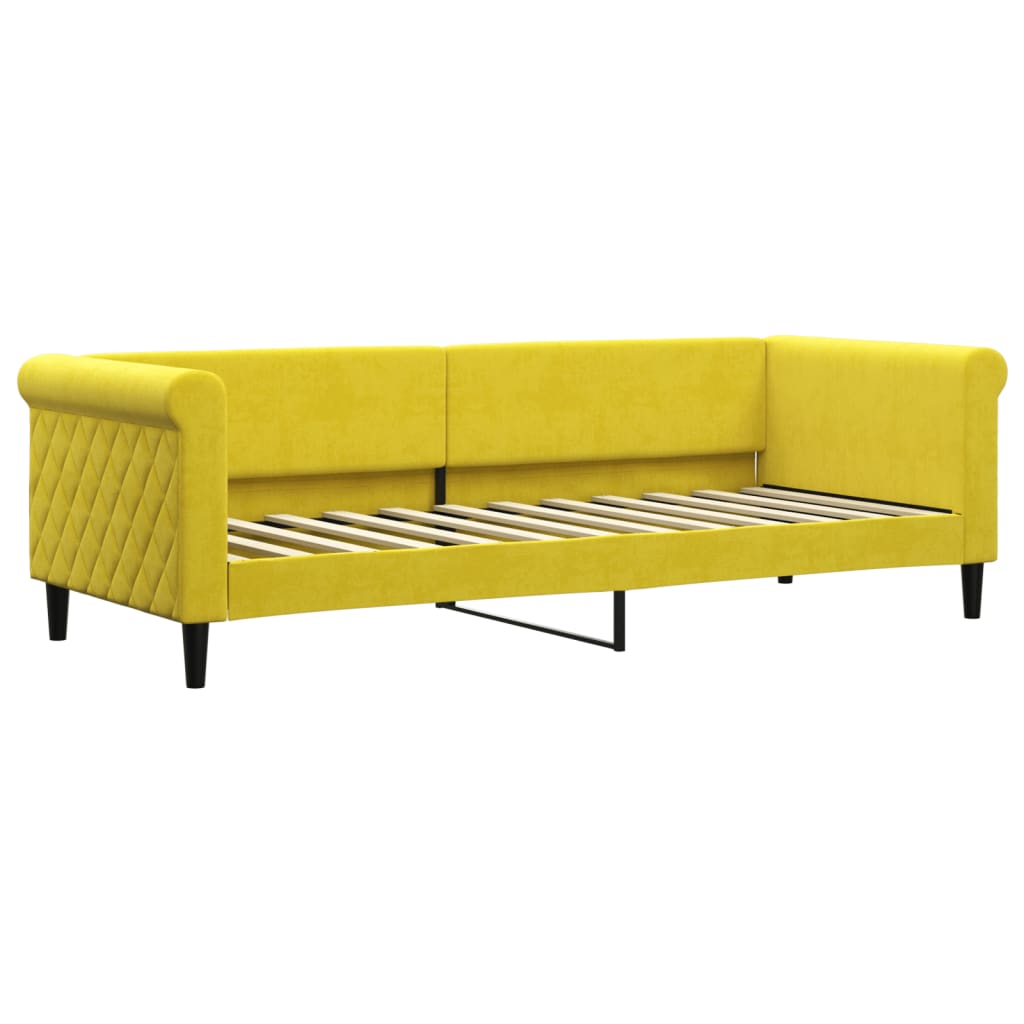 daybed med udtræk 80x200 cm velour gul