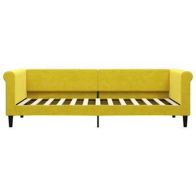 daybed med udtræk 80x200 cm velour gul