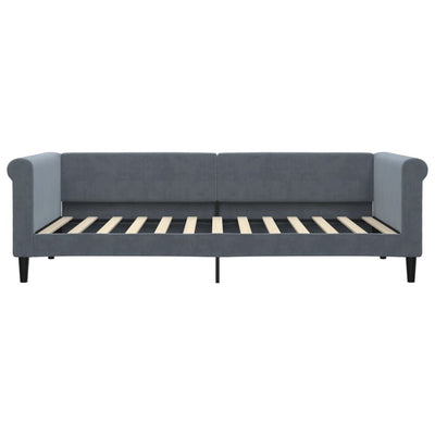 daybed med udtræk 90x200 cm velour mørkegrå