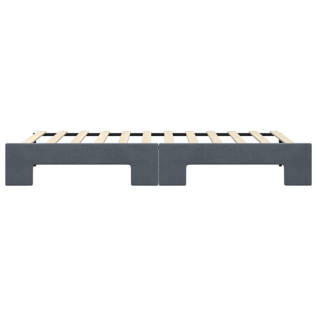 daybed med udtræk 90x200 cm velour mørkegrå