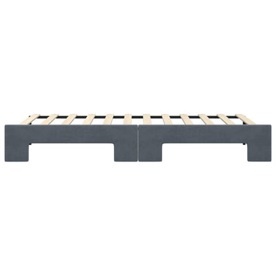 daybed med udtræk 90x200 cm velour mørkegrå