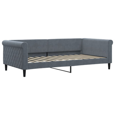daybed med udtræk 100x200 cm velour mørkegrå