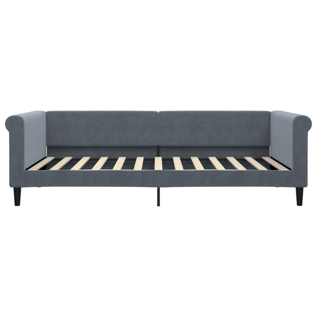 daybed med udtræk 100x200 cm velour mørkegrå