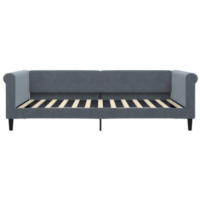 daybed med udtræk 100x200 cm velour mørkegrå