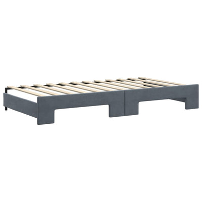 daybed med udtræk 100x200 cm velour mørkegrå