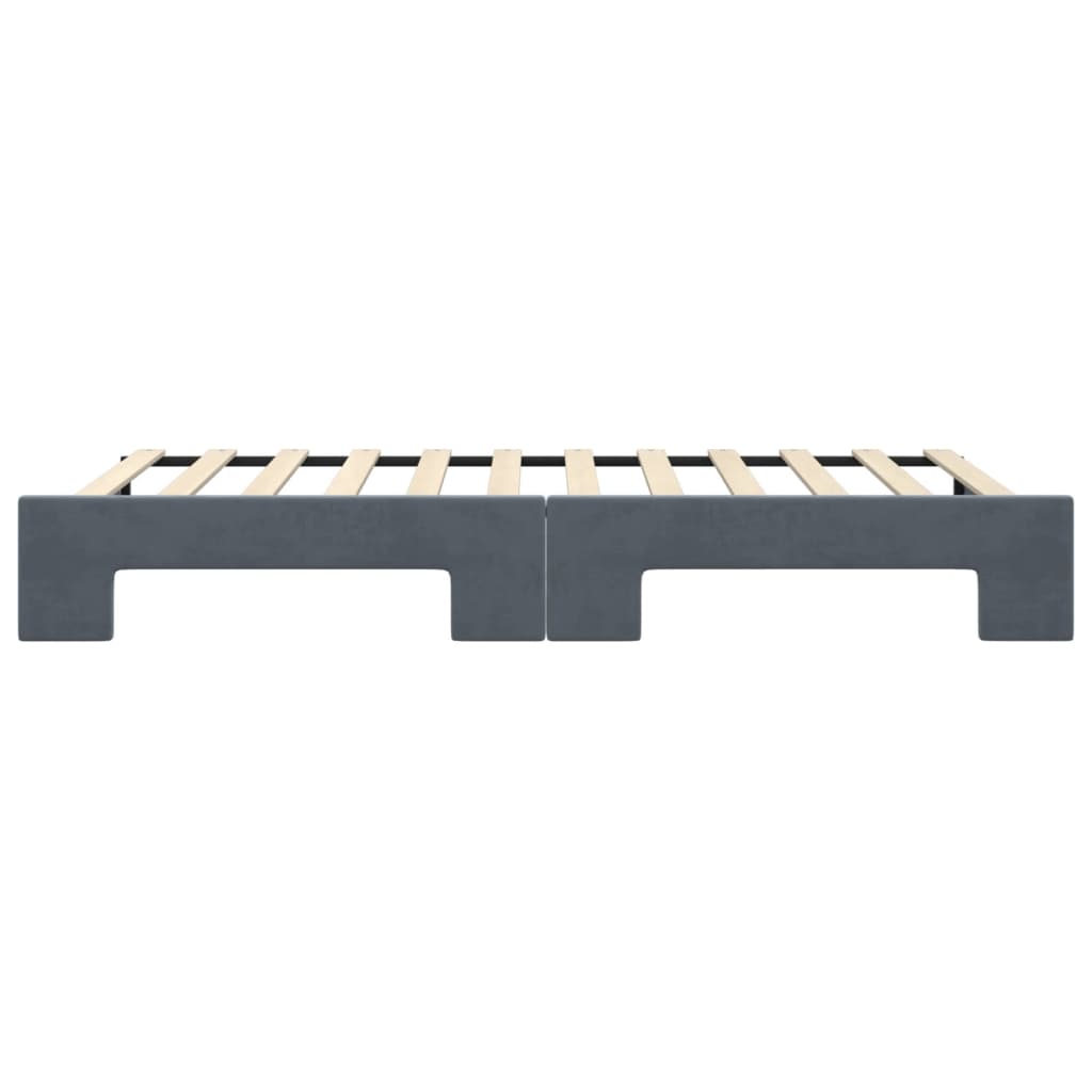 daybed med udtræk 100x200 cm velour mørkegrå