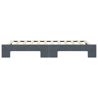 daybed med udtræk 100x200 cm velour mørkegrå