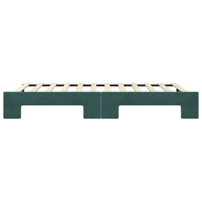 daybed med udtræk 100x200 cm velour mørkegrøn